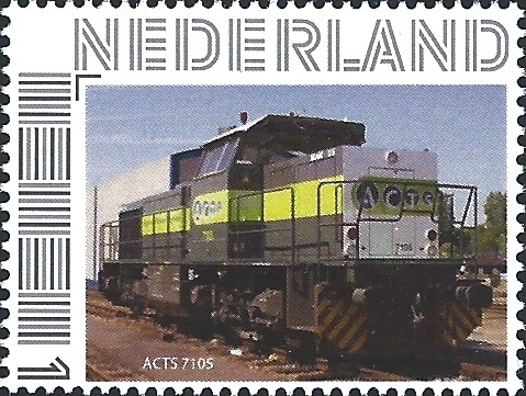 Dutch personalised stamp with private company locomotive